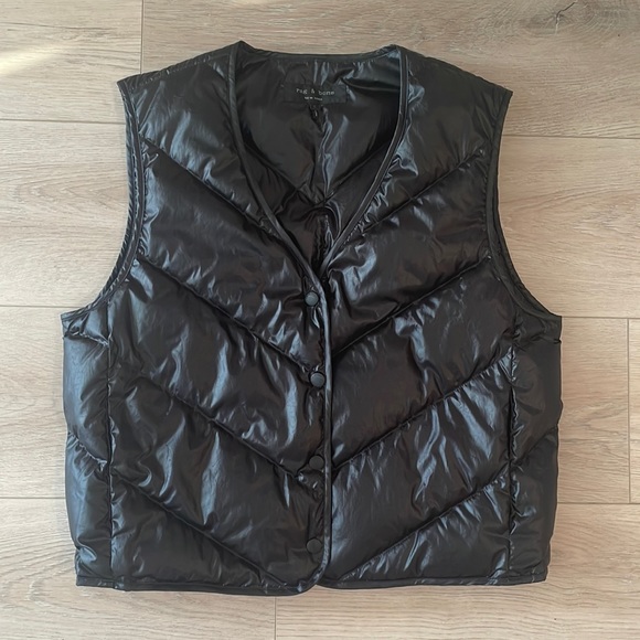 rag & bone Jackets & Blazers - Rag & Bone black nylon puffer vest